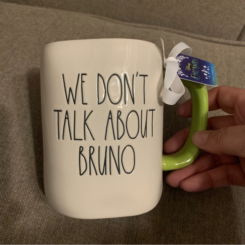 Rae Dunn White and Green Mug - We Don't Talk About Bruno